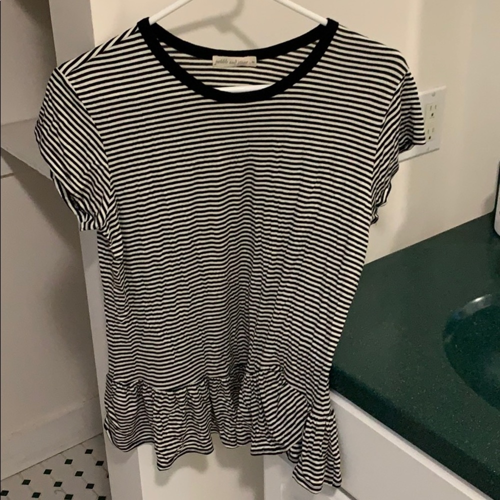 pebble and stone striped tee